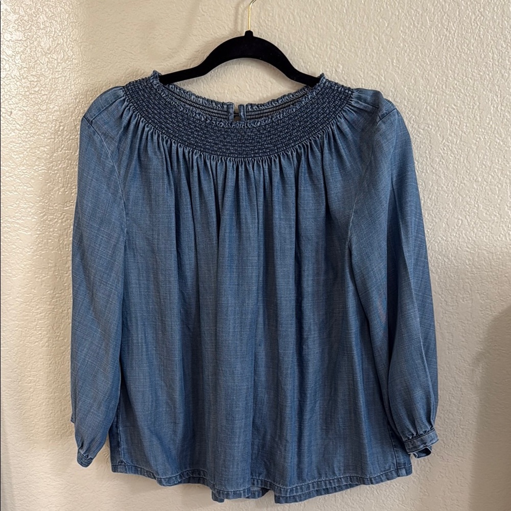 Loft Blue Smocked Women's Top